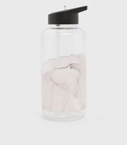 New Look Pink Agate Effect Large Straw Water Bottle